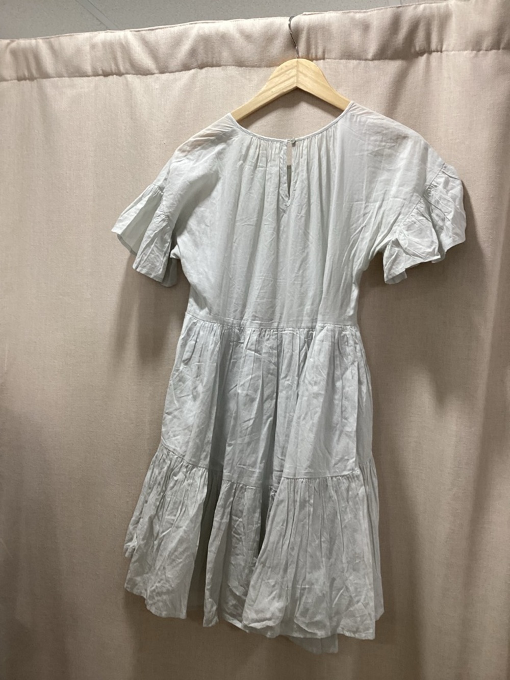 Urban Outfitters Light Blue Tiered Mini Dress | Pintuck Front | Size Small - Picture 8 of 8